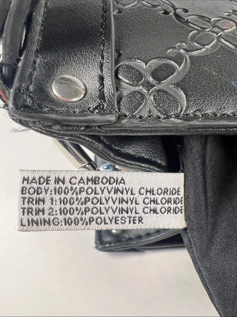 Nine West Black Embossed Satchel with Detachable Strap
